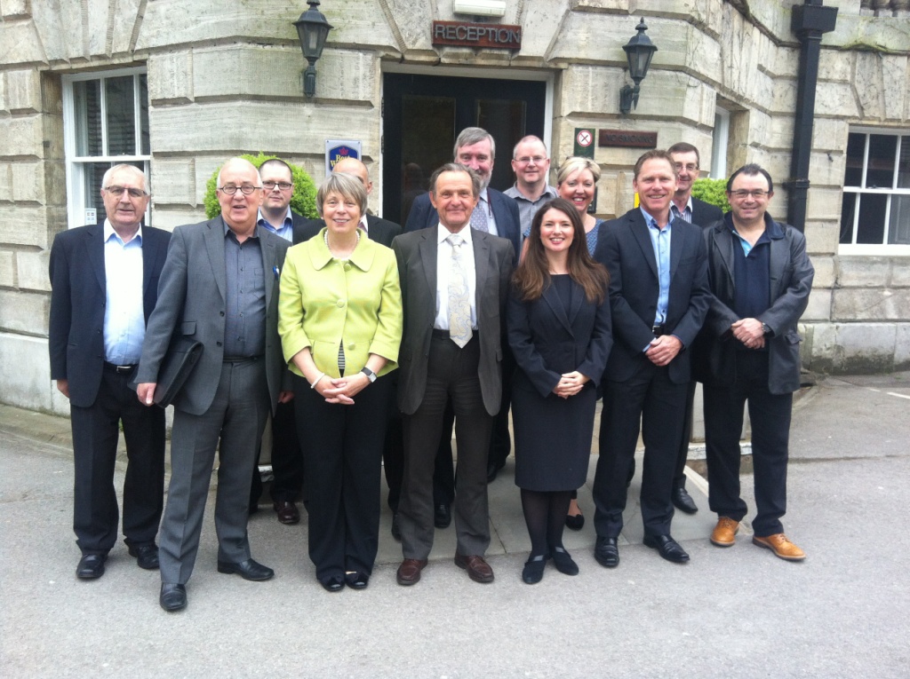 Learning Journey attendees: Co-operative Development Scotland advisers and staff, Scottish Enterprise organisational development advisers and Co-ownership Solutions staff. Taken outside the Aston Hall Hotel in Sheffield.