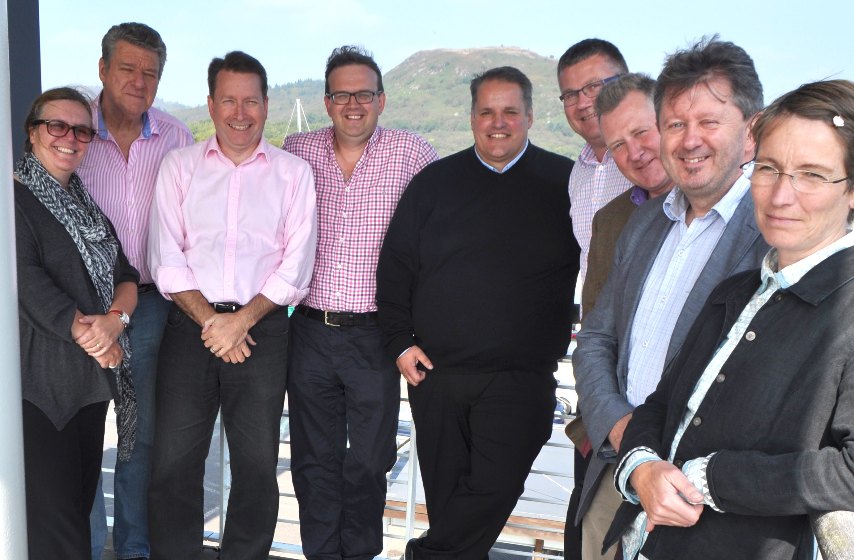 Argyll and the Isles Tourism Co-operative’s board. From left, Carron Tobin, David Currie, Calum Ross, Niall Macalister Hall, chairman Gavin Dick, Iain Jurgensen, Andrew Wilson, Brian Keating and Fiona McPhail.